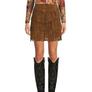 Scully Fringe Leather Skirt
